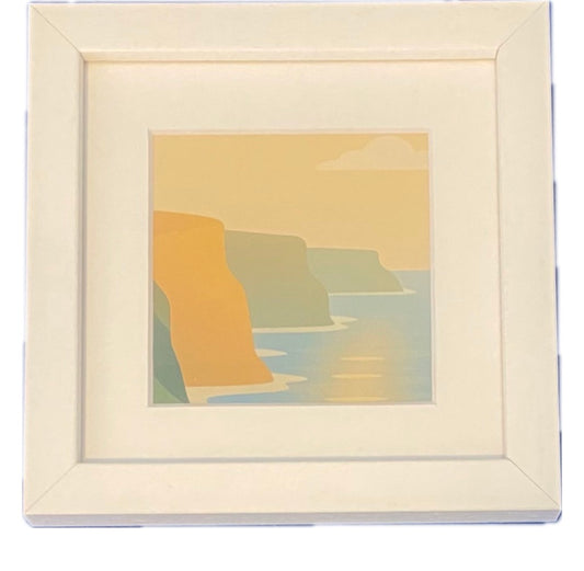 Moher Moments Framed Illustrations - Cliffs of Moher Yellow
