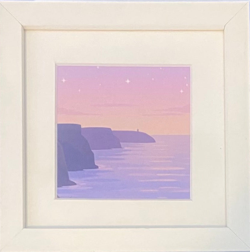 Moher Moments Framed Illustrations - Night time at the Cliffs