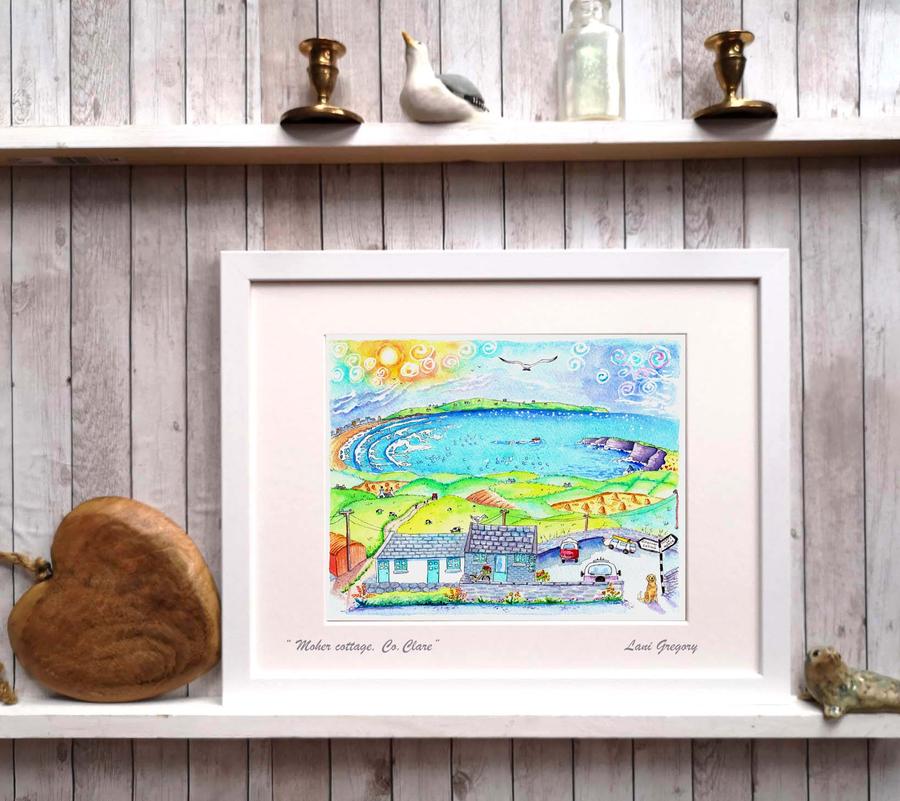 Moher Cottage, coffee with a view -  Limited edition Print